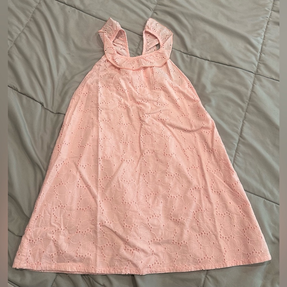 Beebay girls size 8 pink coral eyelet dress